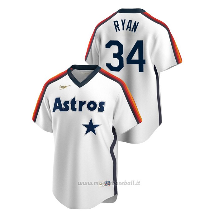 Maglia Baseball Uomo Houston Astros Nolan Ryan Cooperstown Collection Primera Bianco